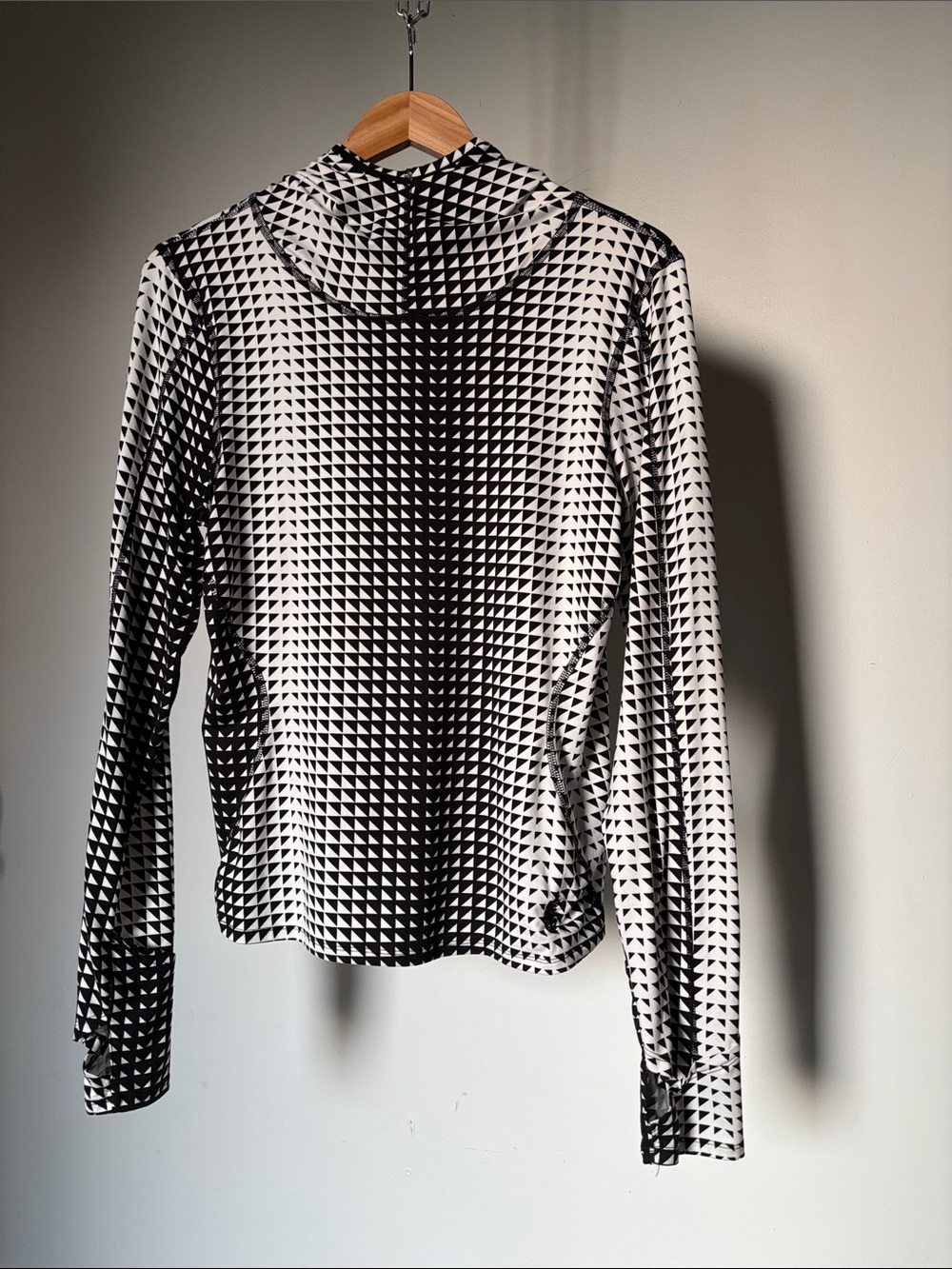 FP Movement by Free People Black and White Geometric Layer Hoodie XL
